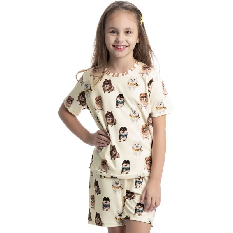 Pijama Curto Infantil Unissex Moka Branco/08