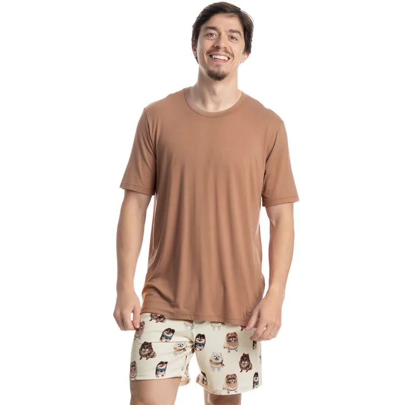 Pijama Masculino Curto Moka Tombini Branco/G