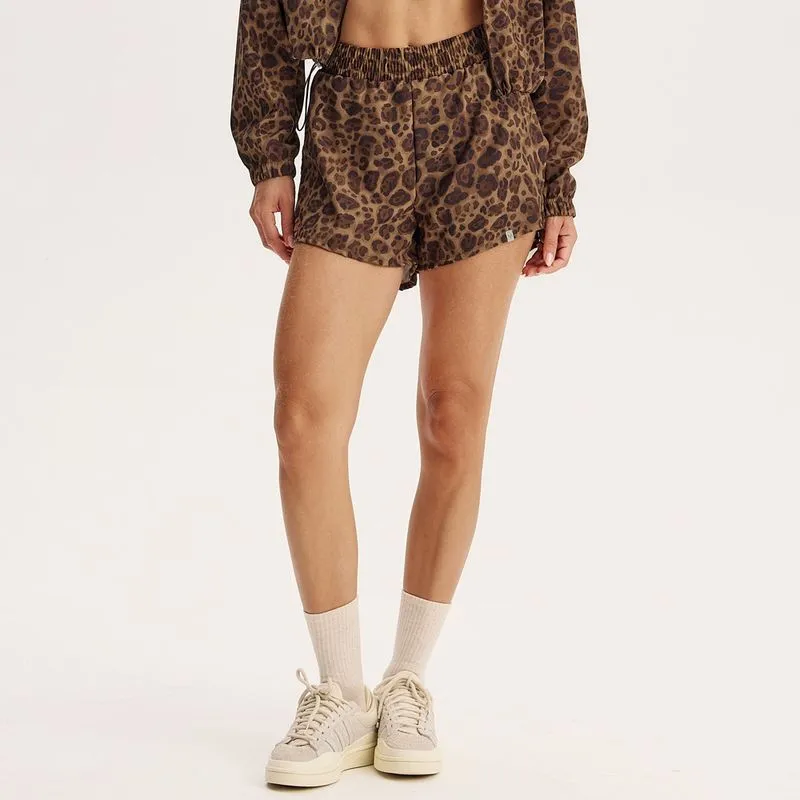 Shorts Duplo Estampado Wild Vivame Marrom/M
