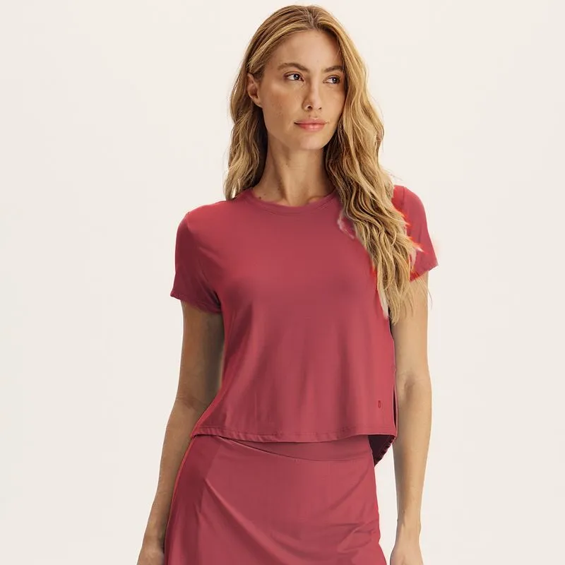 Camiseta Feminina Crop Uv Core Vivame Rosa/P