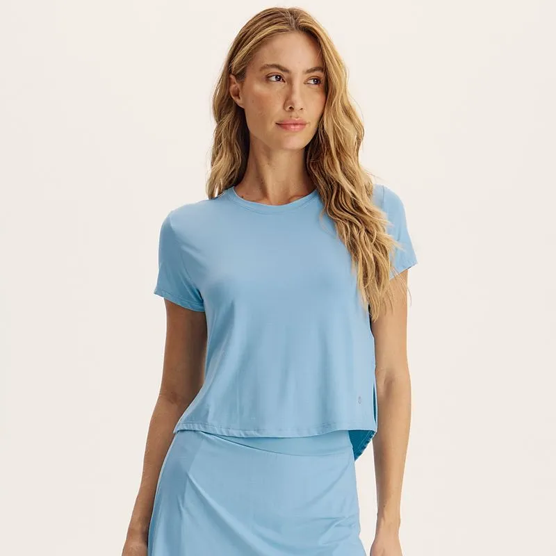 Camiseta Feminina Crop Uv Core Vivame Azul/GG