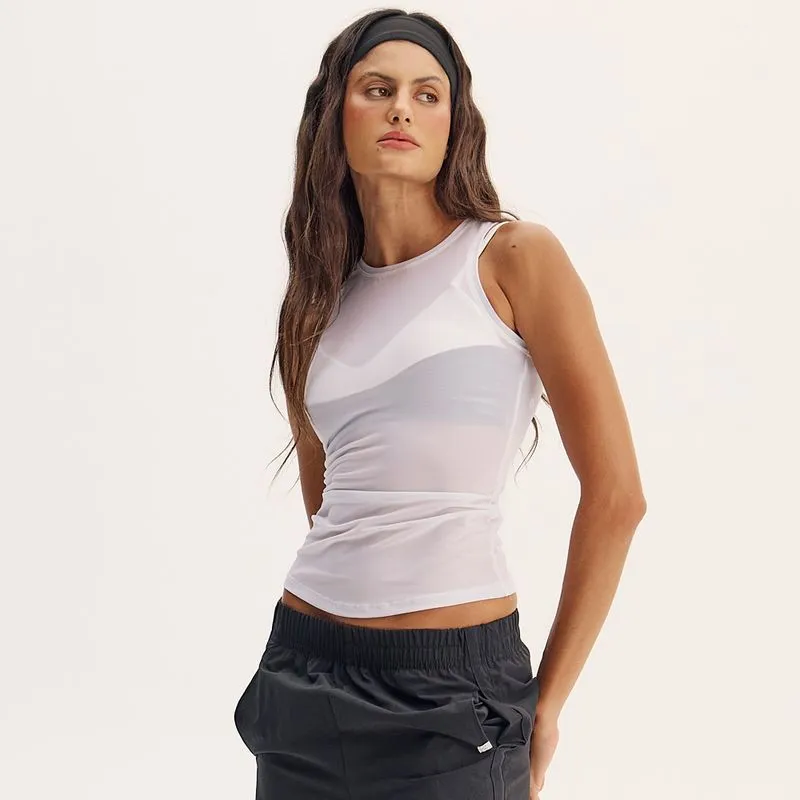 Regata De Tule Mesh Branco/P