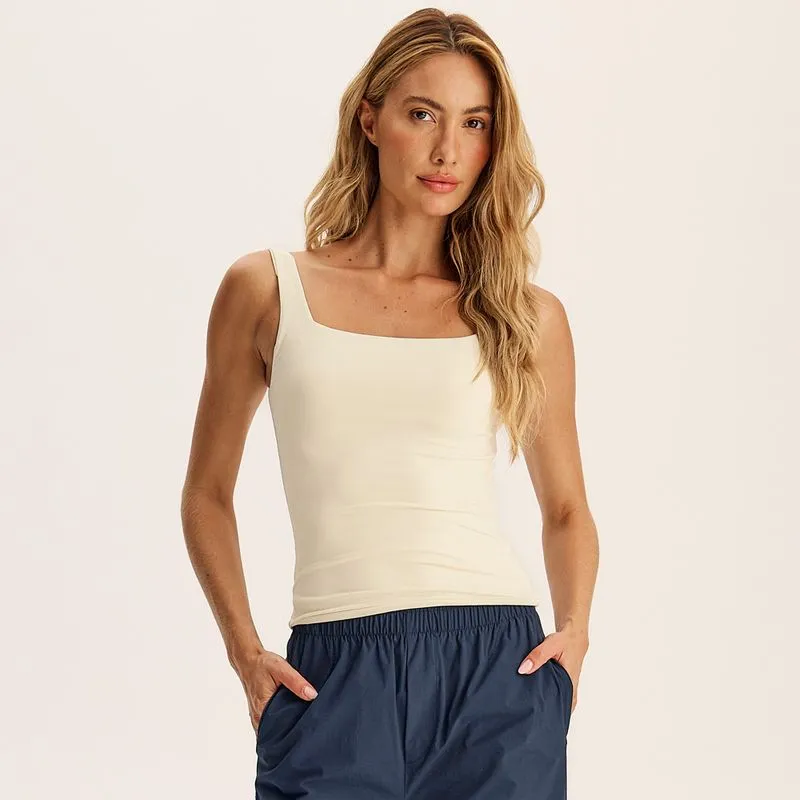 Regata Feminina Squareneck Contour Vivame Branco/P