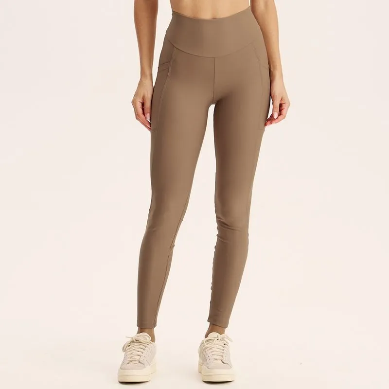 Calça Legging Comfort Shape Com 2 Bolsos Agile Vivame Marrom/G