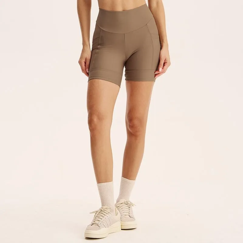 Shorts Médio Comfort Shape Com 2 Bolsos Agile Vivame Marrom/P