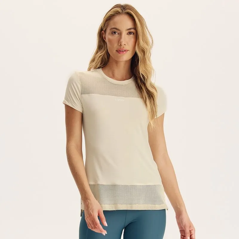 Camiseta Feminina Com Tela Dry-move Rebound Vivame Branco/P