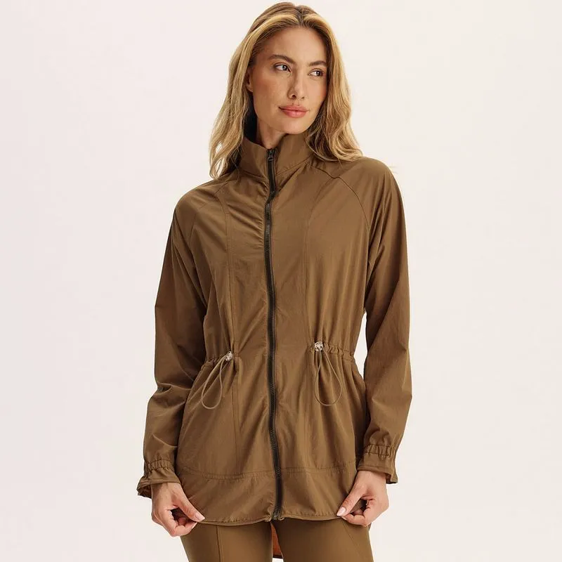 Parka Alongada Com Bolso Flex Vivame Marrom/G
