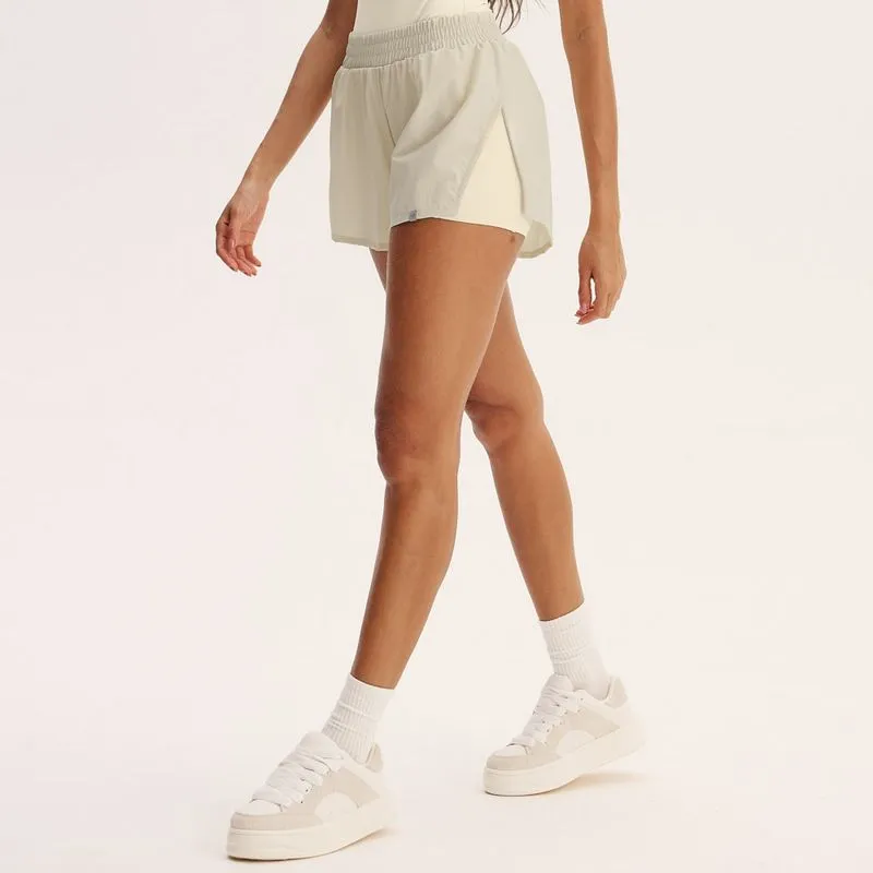 Shorts Duplo Flex Vivame Branco/M