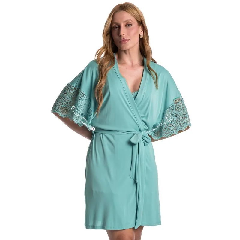 Robe Feminino Curto Com Renda Manu Colors Azul/TU