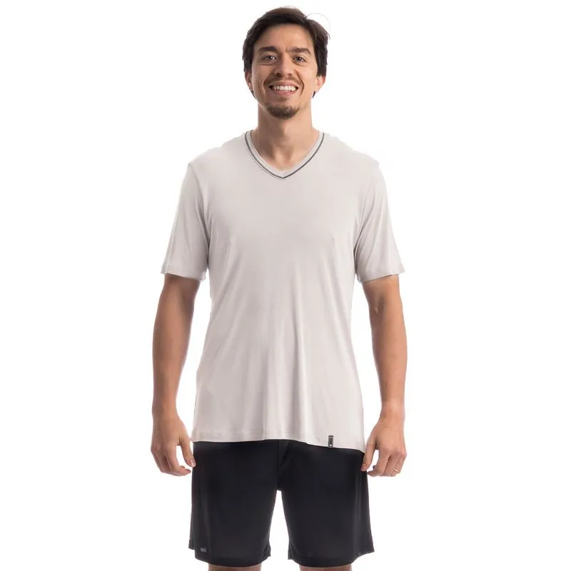 Pijama Masculino Curto Luar Tombini Cinza/P