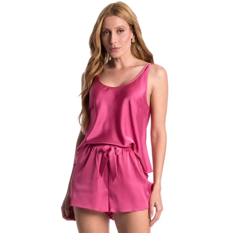 Short Doll Em Cetim Clara Rosa/P
