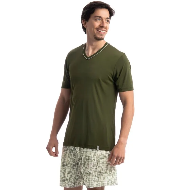 Pijama Masculino Curto Refúgio Tombini Verde/G
