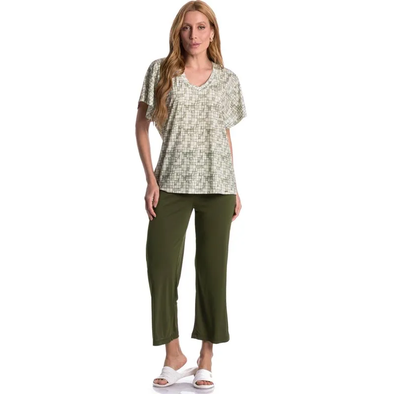 Pijama Feminino Capri Refúgio Verde/P