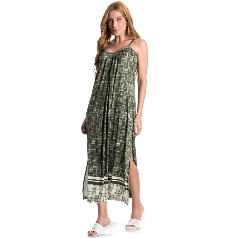 Vestido Midi Sybille Estampado Refúgio Verde/P