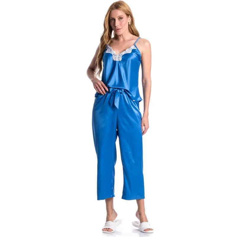 Pijama Feminino Capri Milena Azul-2/G
