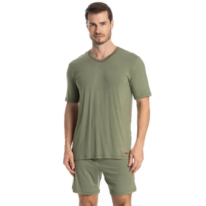 Pijama Masculino Curto New Romeu Tombini Verde/M