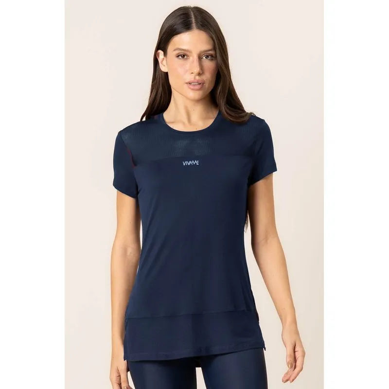 Camiseta Com Tela Pulse Vivame Azul Marinho/M
