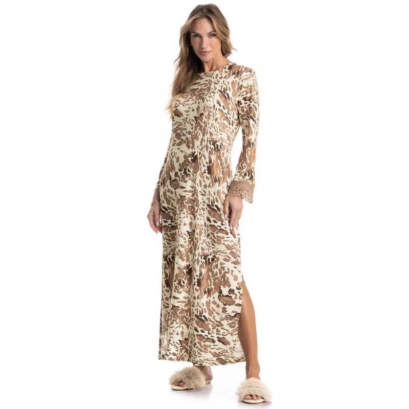 Camisão Feminino Longo Hera Bege/GG