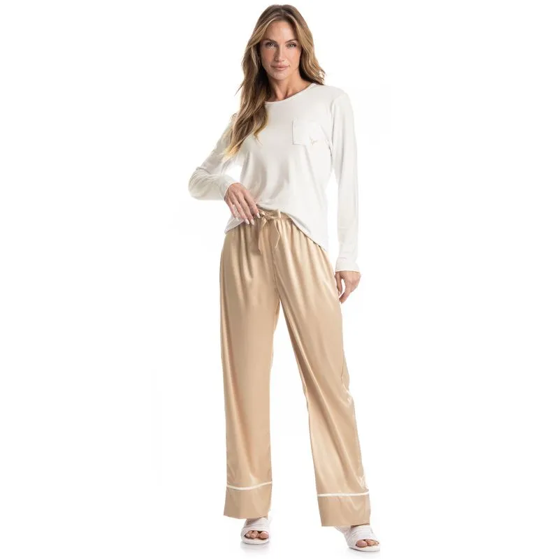 Pijama Feminino Longo Siena Branco/P