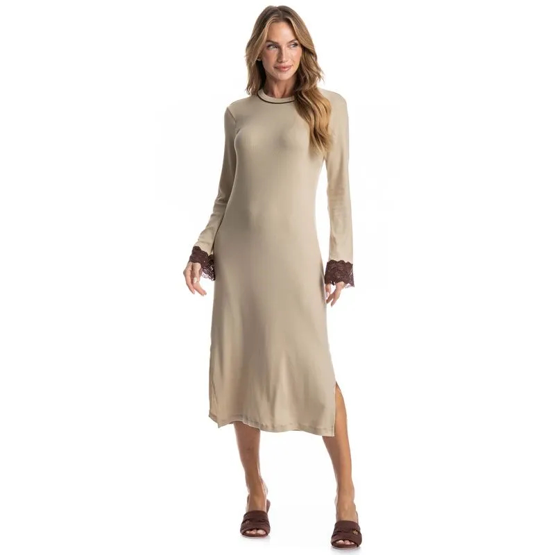 Camisão Feminino Midi Sofia Branco/G