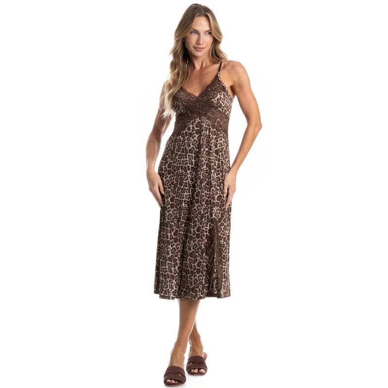 Camisola Midi Cris Malu Marrom/G