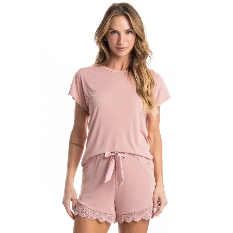 Pijama Feminino Curto Nani Rosa-3/G