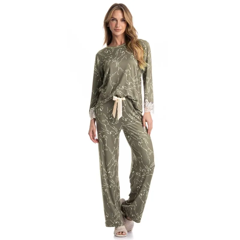 Pijama Feminino Longo Ártemis Verde/G