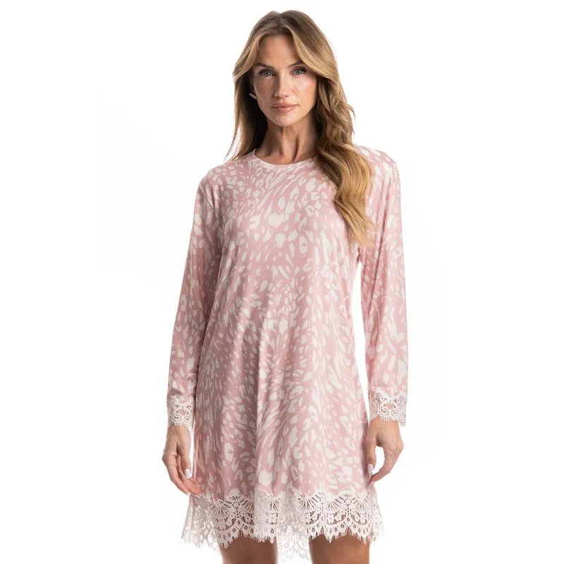Camisão Curto Manga Longa Luísa Rosa-3/G