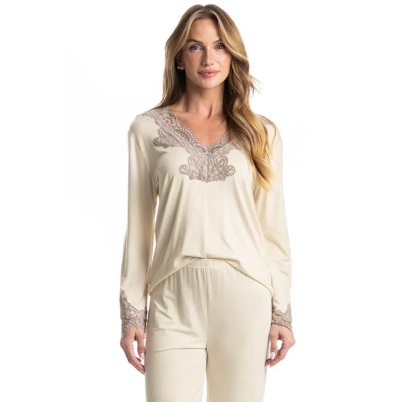 Pijama Longo Milena Branco/G