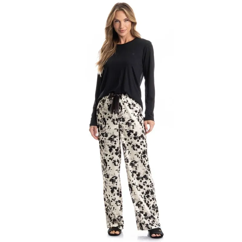 Pijama Feminino Longo Helen Preto/P