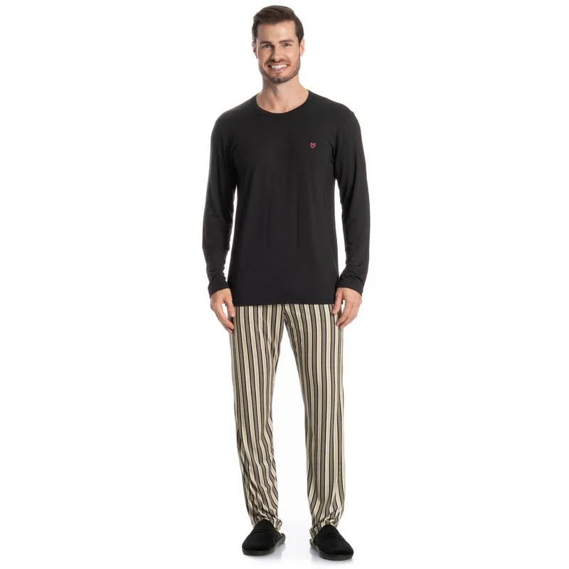 Pijama Masculino Longo Soulmate Preto/G