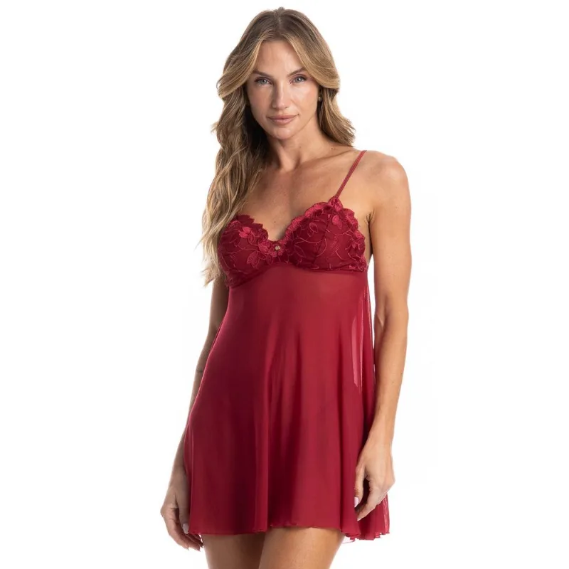 Camisola Com Calcinha Cleo Zoe Vermelho/G