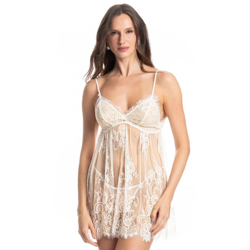 Camisola Com Calcinha Maitê Branco/M
