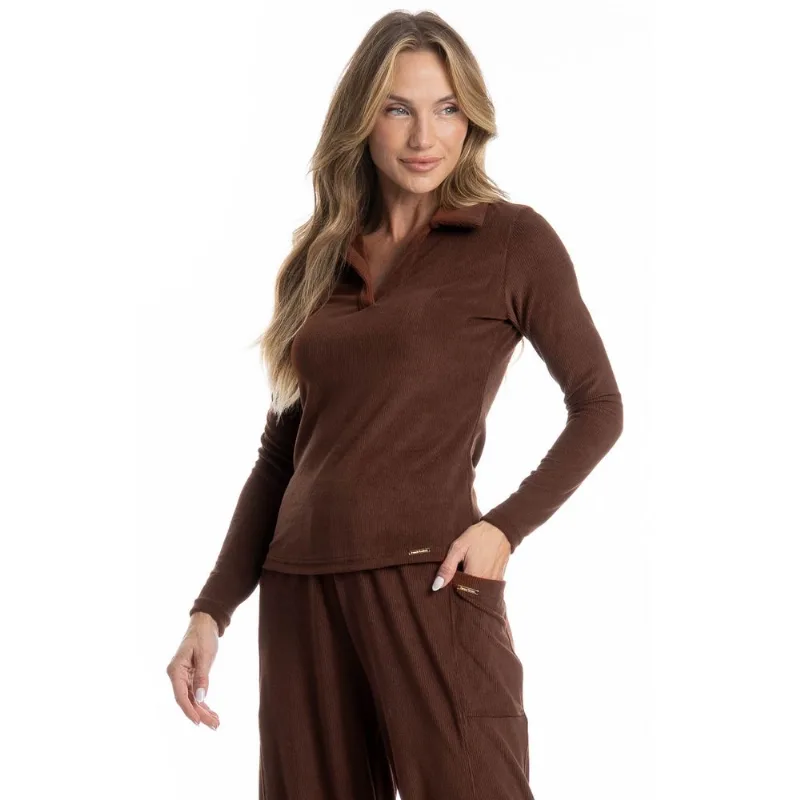 Blusa Polo Nicole Bege/P