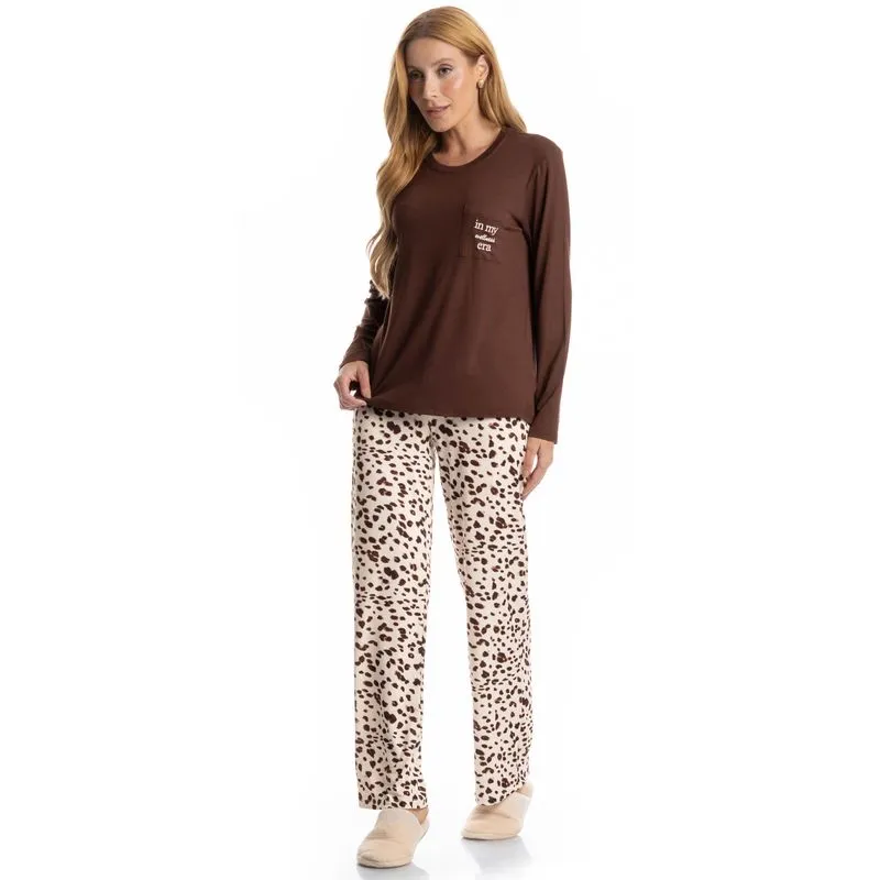 Pijama Feminino Longo Antonella Bege/G
