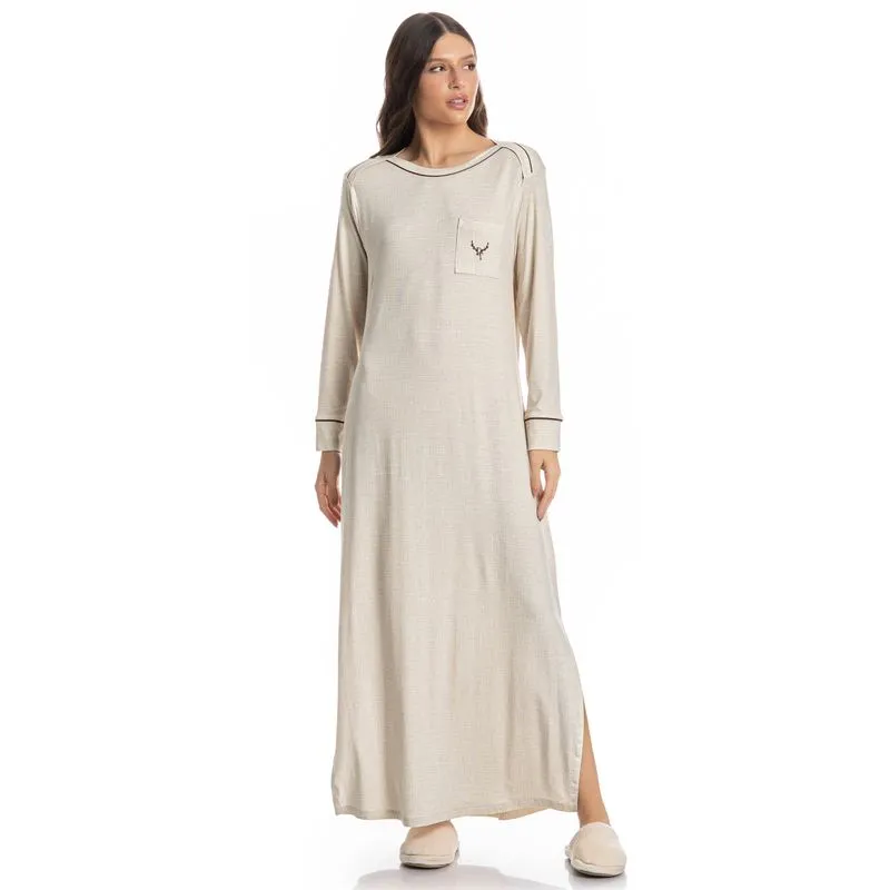 Camisão Feminino Longo Carla Branco/GG