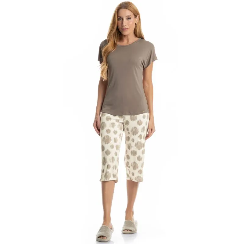 Pijama Feminino Pescador Ágata Bege/M
