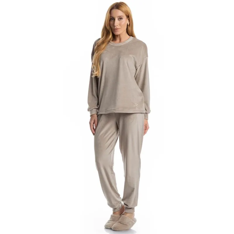 Pijama Feminino Longo Dolce Bege/G