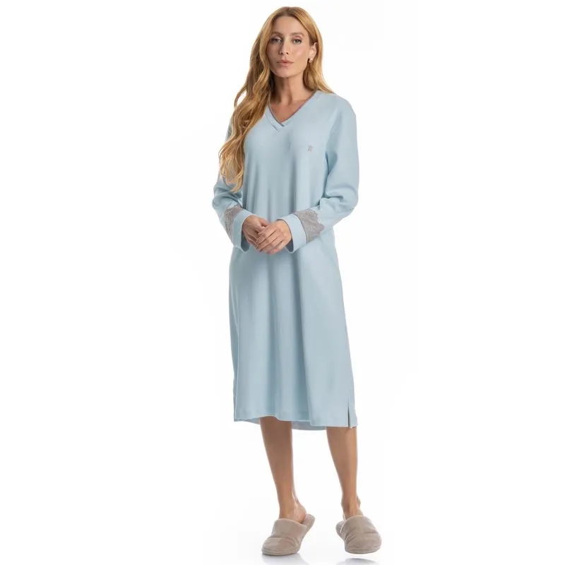 Camisão Feminino Midi Louise Azul/G