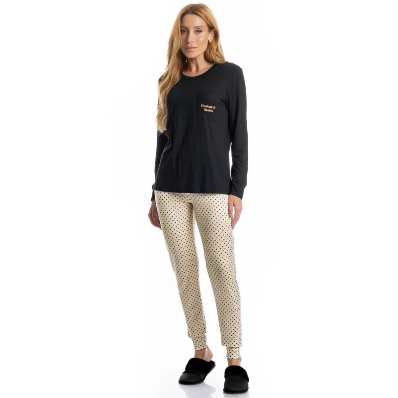 Pijama Feminino Legging Sabrina Branco/M