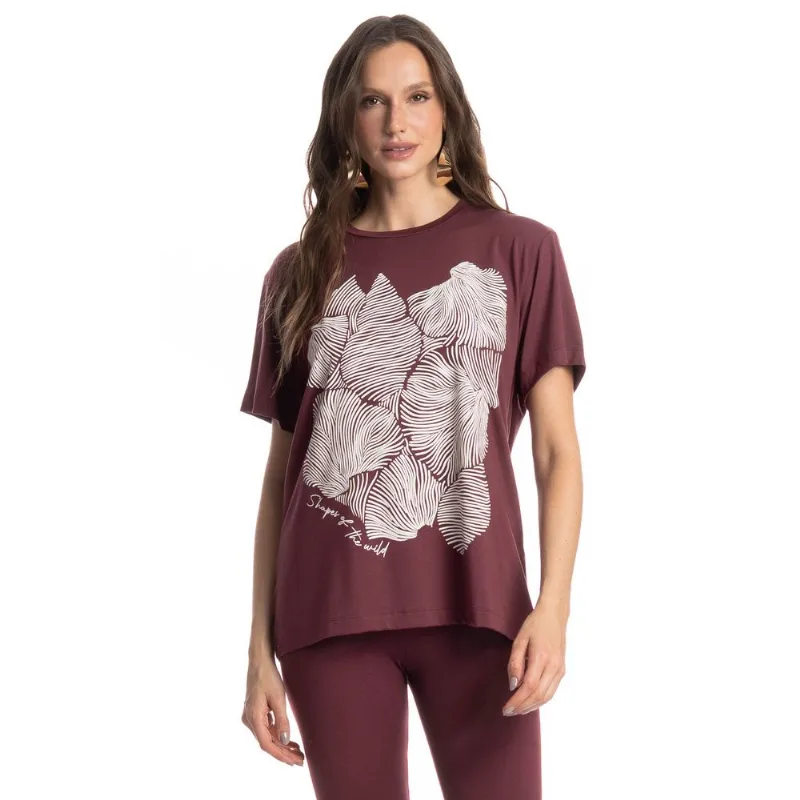 Camiseta Feminina Merlot Vinho/M