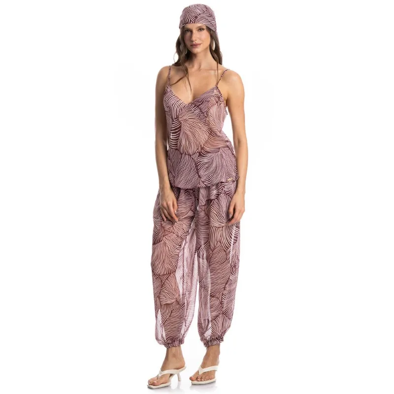 Calça Com Bolso Merlot Vinho/M