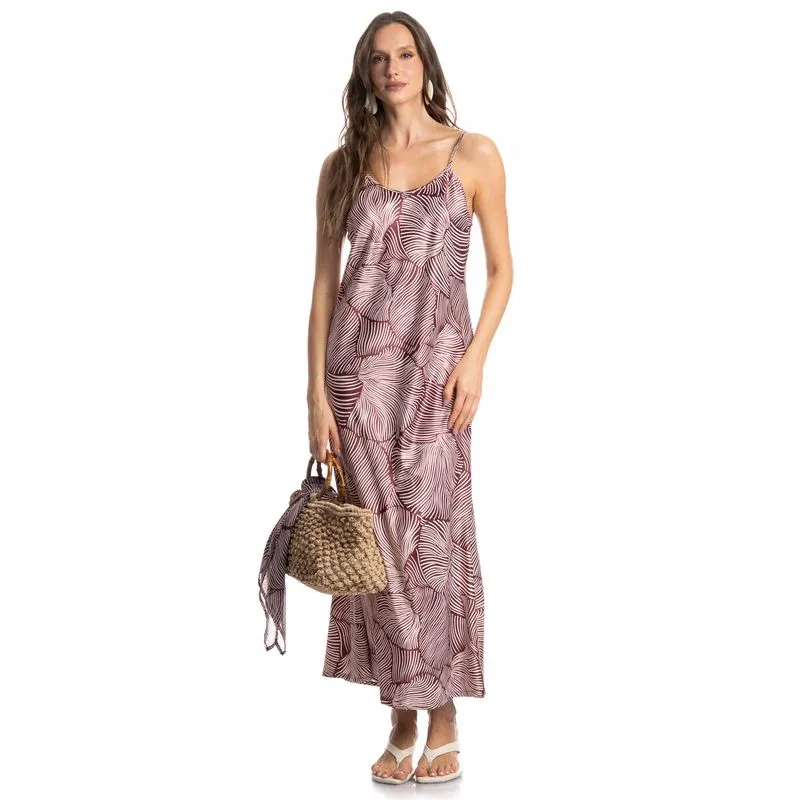 Vestido De Alcinha Cetim Merlot Vinho/M