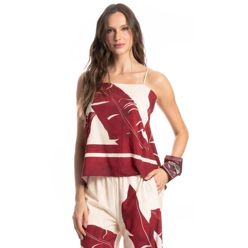 Blusa Folha Vinho/M