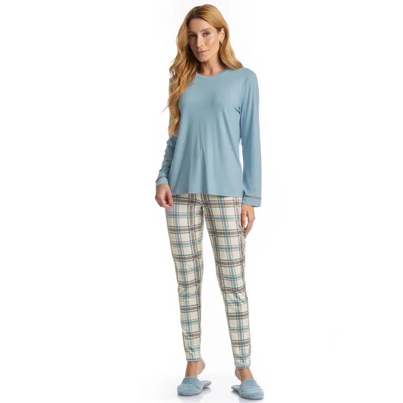 Pijama Feminino Legging Analu Azul/P