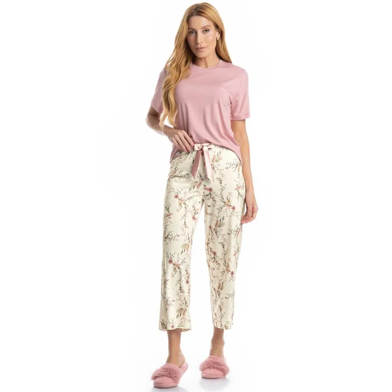 Pijama Feminino Capri Alice Branco/P