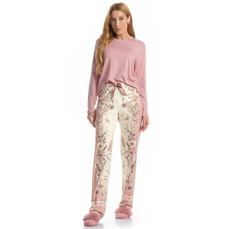 Pijama Feminino Longo Alice Branco/M