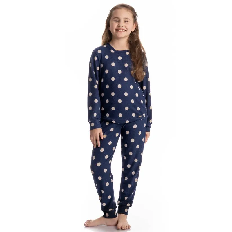 Pijama Infantil Longo Mel Azul Marinho/06
