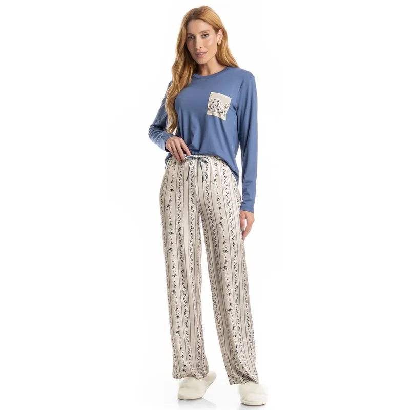 Pijama Feminino Longo Nina Branco/M