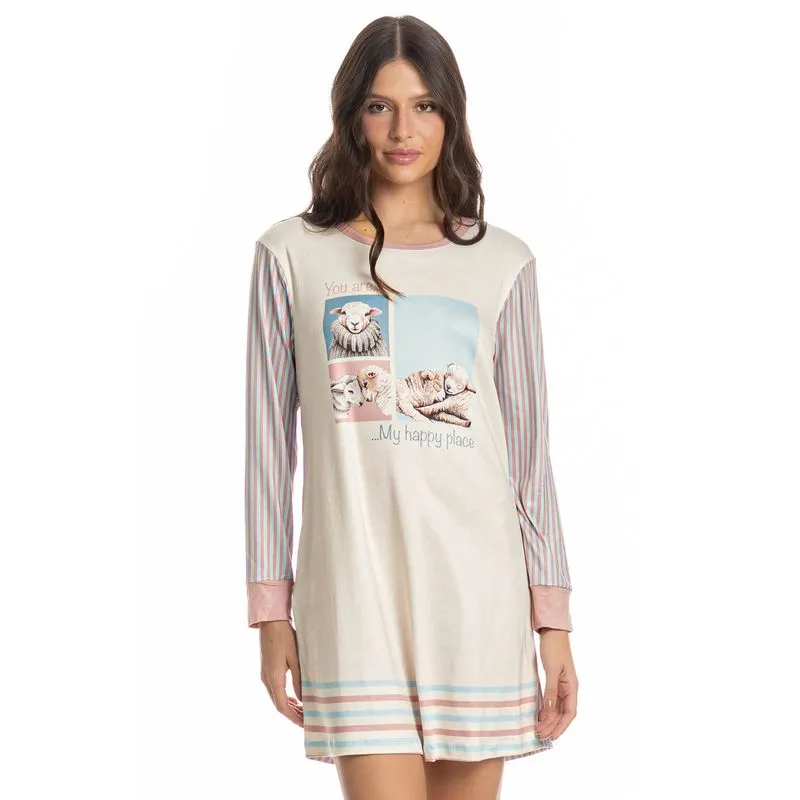 Camisão Manga Longa Sheep Branco/GG